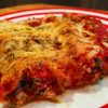 Spinach and ricotta cannelloni on a plate