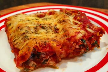 Spinach and ricotta cannelloni on a plate