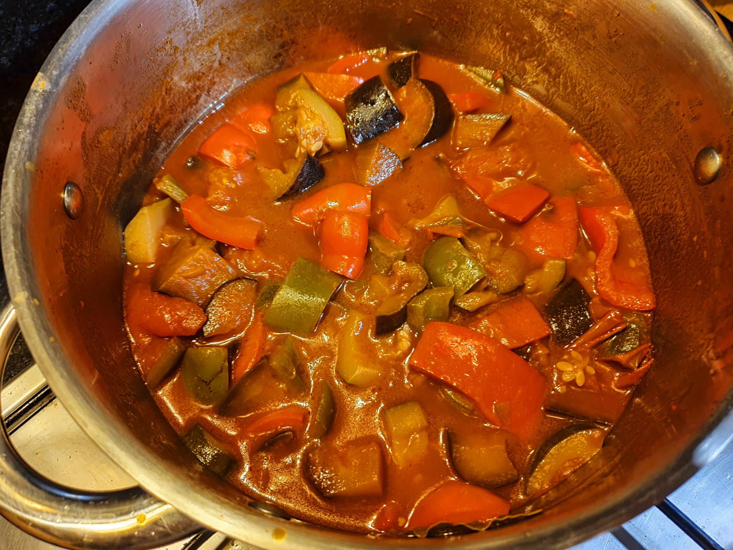 Peperonata with Eggplant & Red Wine - Dad's Home Kitchen