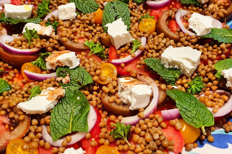 Mixed Tomato Salad with Lentils