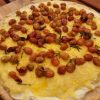 3 cheese & roasted grape pizza served up