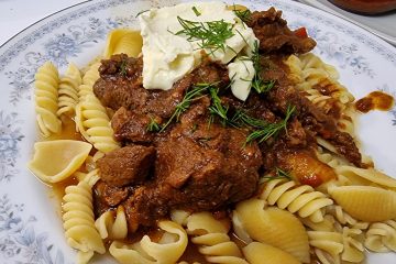 Delicious Hungarian Goulash on a plate